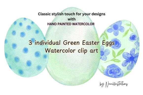 Download Green Watercolor Easter Eggs Clip Art - Green Collection