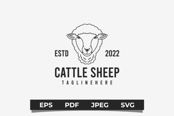 Download Sheep Line Art Style Logo Vector - Sheep Collection