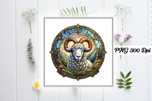 Download Sheep Stained Glass Sublimation Design - Sheep Collection