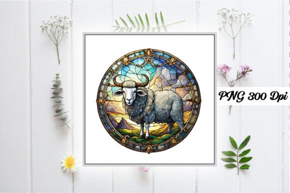 Download Sheep Stained Glass Sublimation Design - Sheep Collection