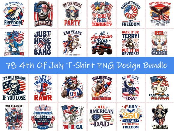Download 4th of July T-Shirt PNG Design Bundle - Design Collection
