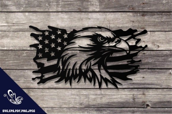 Download Eagle Head Us Flag SVG DXF Design - Design Collection