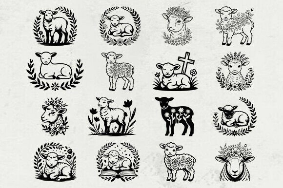 Download Floral Lamb SVG Bundle,Easter Lamb,Sheep - Sheep Collection