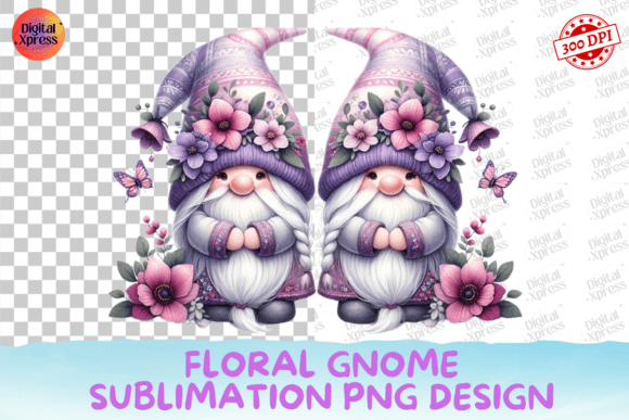 Download Floral Gnome Sublimation PNG Design - Design Collection