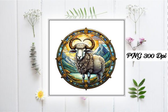 Download Sheep Stained Glass Sublimation Design - Sheep Collection