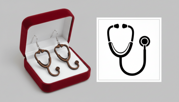 Download Stethoscope Earring Laser Cut Design - Design Collection