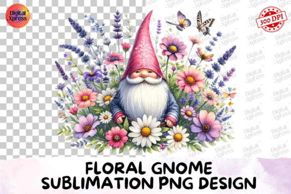 Download Floral Gnome Sublimation PNG Design - Design Collection