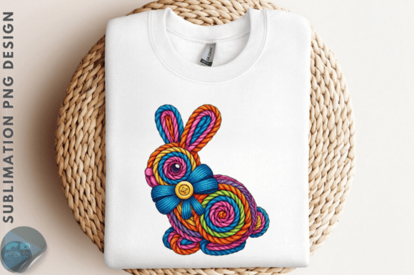 Download Easter Bunny Faux Yarn PNG Design - Design Collection