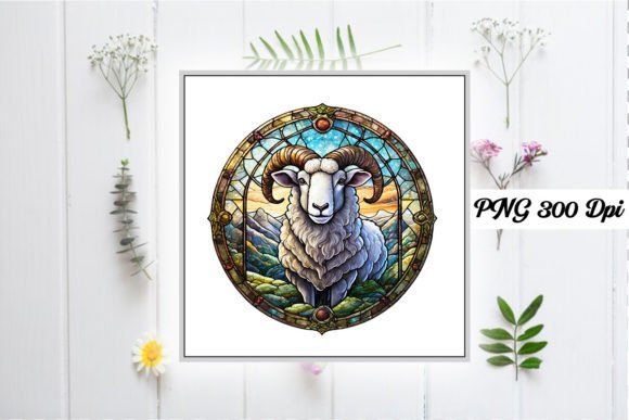 Download Sheep Stained Glass Sublimation Design - Sheep Collection