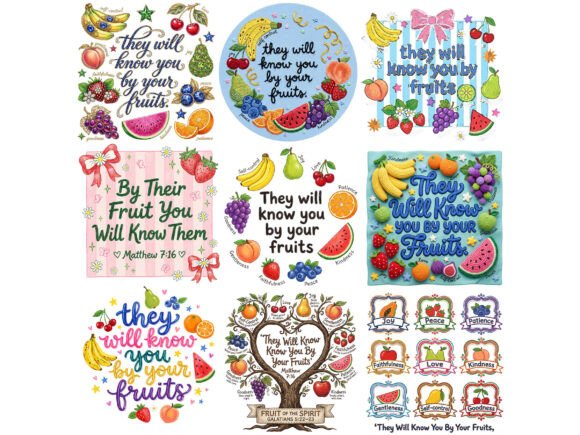 Download Faith Fruits Bible Tshirt Design Bundle - Design Collection