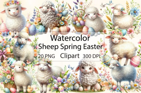 Download Watercolor Sheep Spring Easter Clipart - Sheep Collection