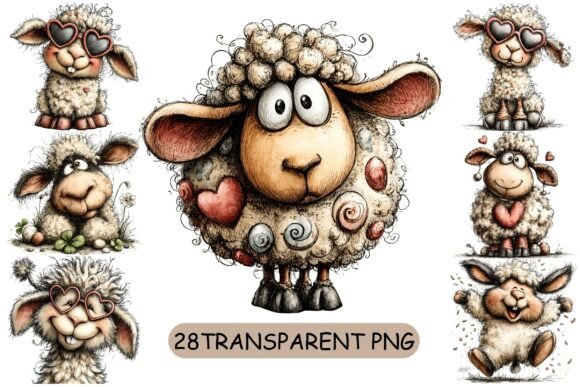 Download 28 Whimsical Sheep PNG Clipart Set - Premium Resources