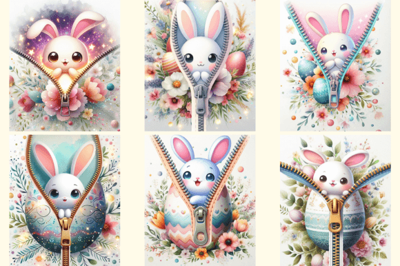 Download 3D Zipper Cute Easter Bunny Design - Design Collection