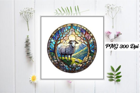 Download Sheep Stained Glass Sublimation Design - Sheep Collection