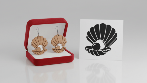 Download Pearl Shell Earring Laser Cut Design - Design Collection