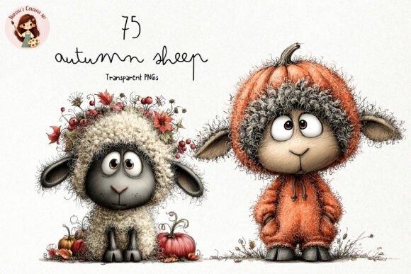 Download Cute Autumn Fuzzy Sheep PNG Clipart - Premium Resources