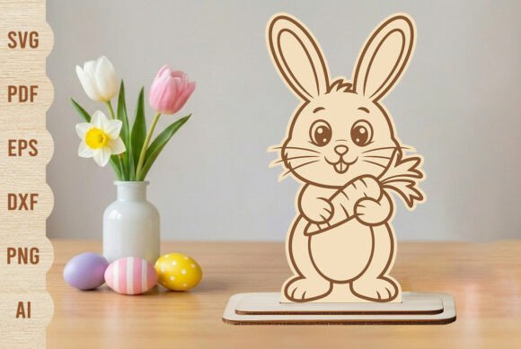 Download Easter Bunny Laser Cut Design with Stand - Design Collection