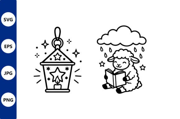 Download Lantern and Sheep Line Art - Sheep Collection